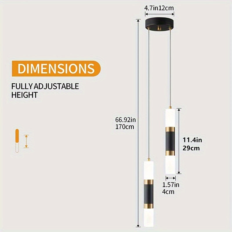 Modern Black and Gold Dimmable Mini Pendant Light - 2-Light or 3-Light Options
