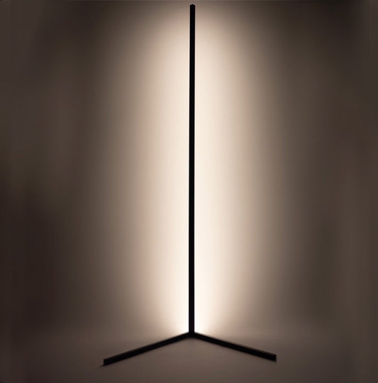 Corner Floor Lamp with Integrated LED Lighting - Black or White