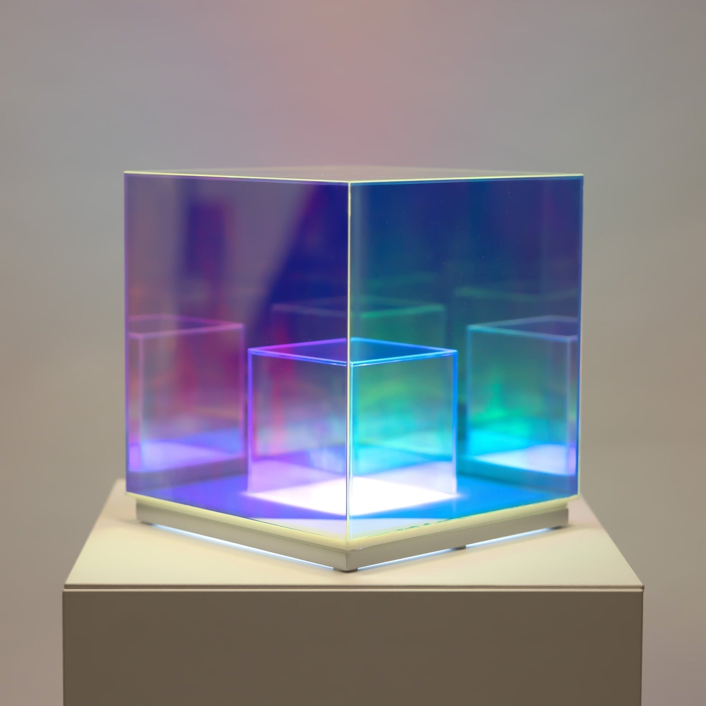 Concentric Cube LED Table Lamp with RGB Color Options