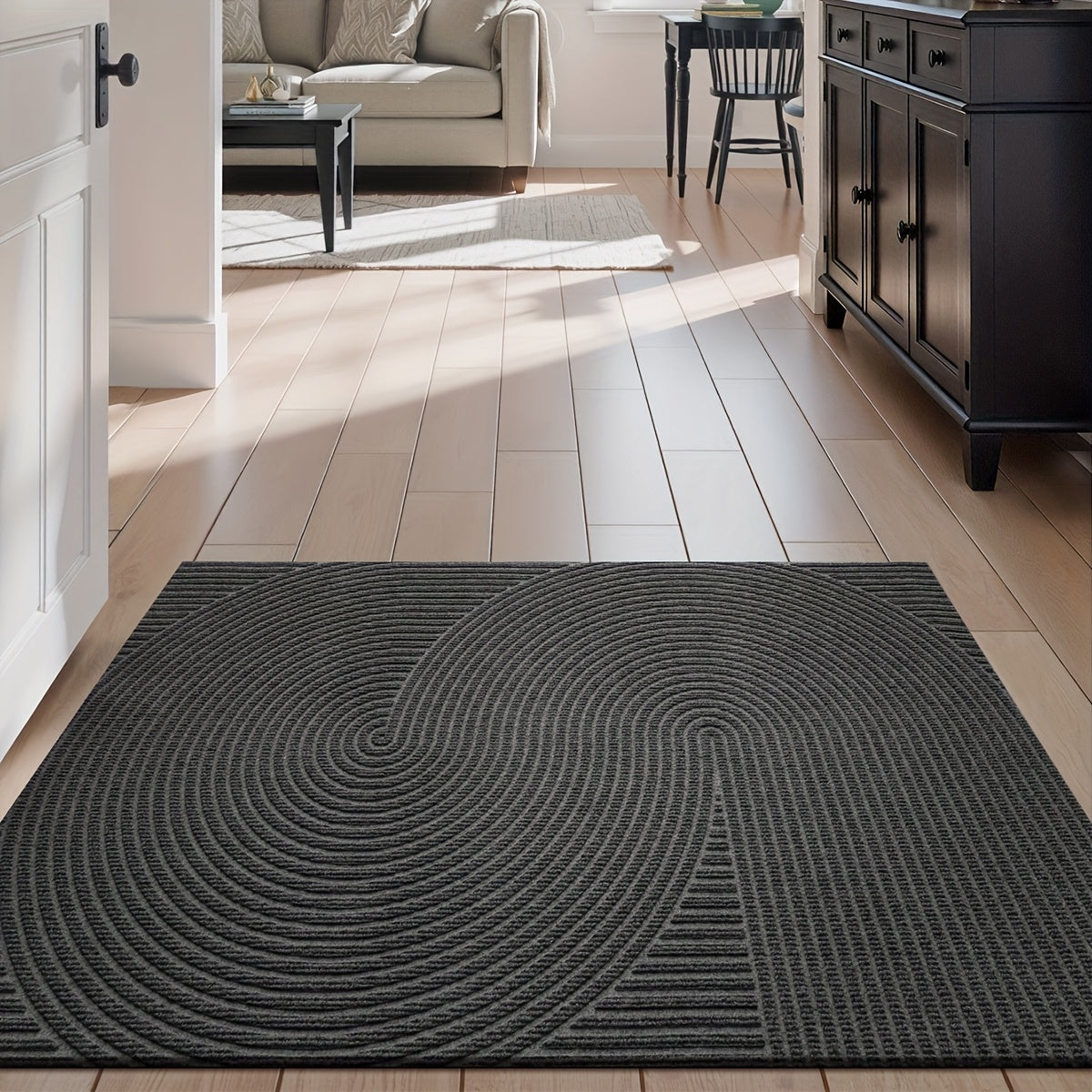Non-Slip Geometric Entryway Rug for Indoor and Outdoor Use