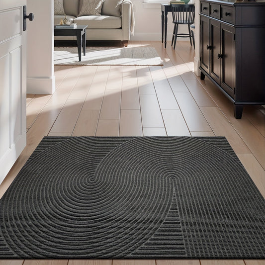 Non-Slip Geometric Entryway Rug for Indoor and Outdoor Use