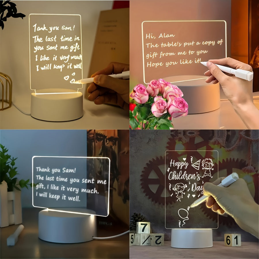 LED Desk Lamp with Integrated Writing Surface and Pen Holder