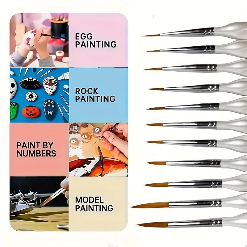 Precision Detail Brush with Ergonomic Handle for Acrylic, Oil, and Watercolor Painting