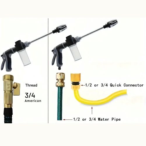 High-Pressure Washer with Adjustable Nozzle and Soap Tank