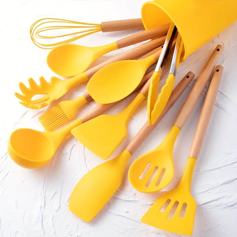 Silicone Kitchen Utensil Set - Heat and Scratch Resistant