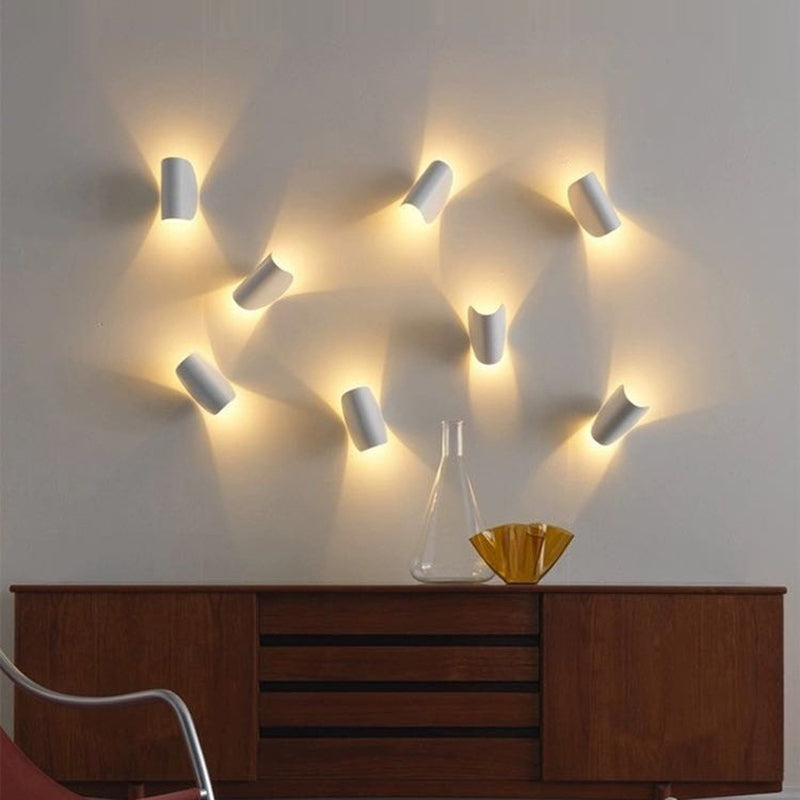Geometric LED Wall Light in 4 Colors - Metal Indoor/Outdoor Fixture