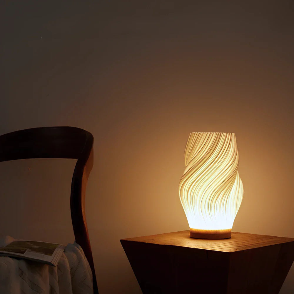 Pleated USB-Powered LED Table Lamp with Dimmable Light