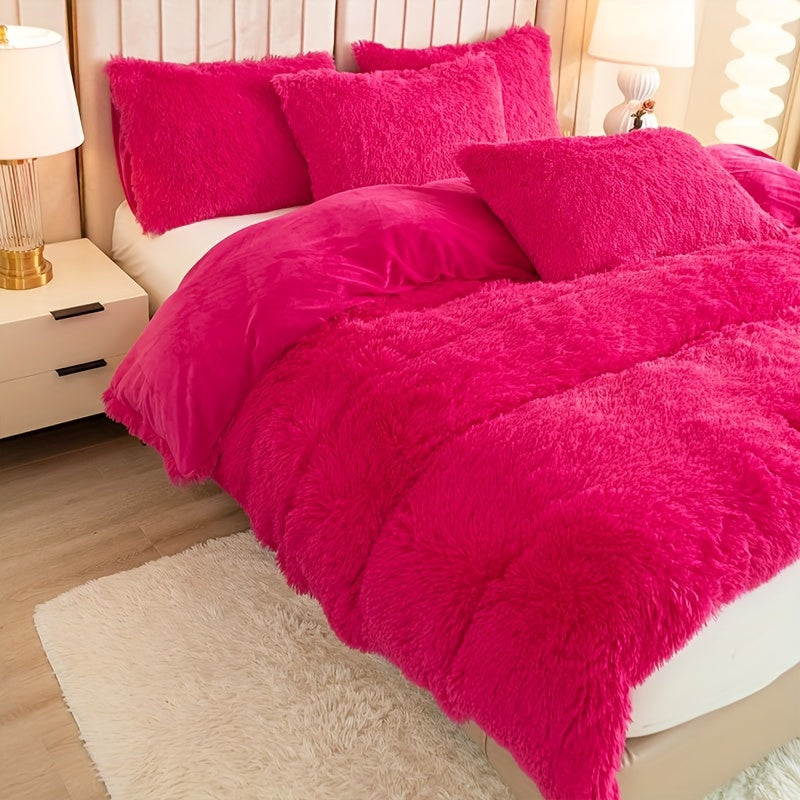 Ultra Soft Plush Duvet Cover Set with Zipper Closure