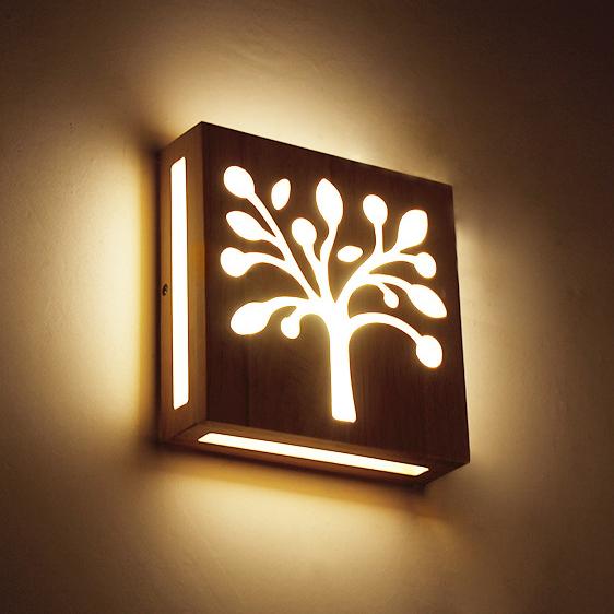 Wooden LED Wall Lamp - Eco-Friendly Natural Design