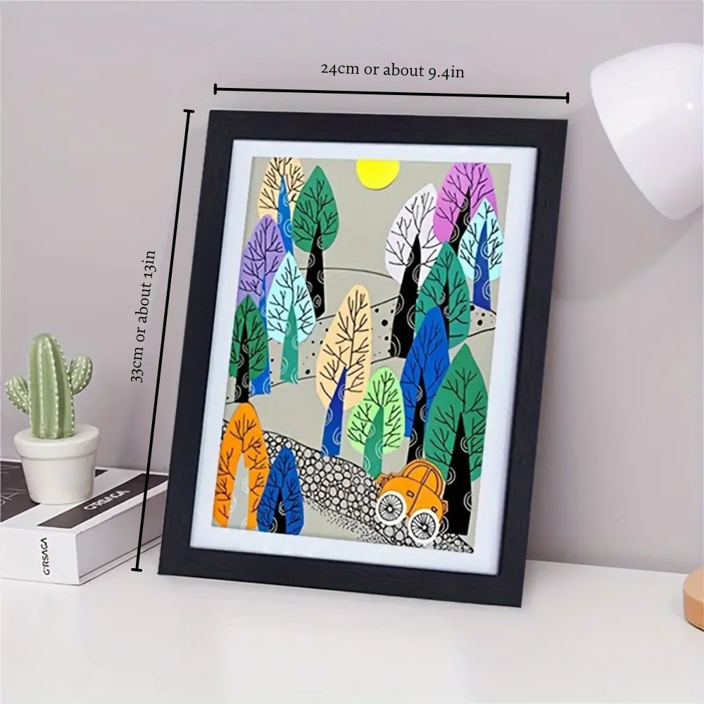 Children's Artwork Display Frame in Black Wood