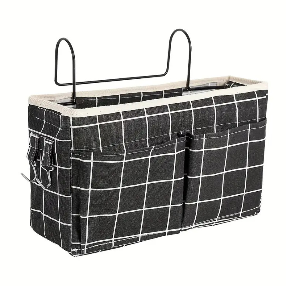 Multi-Pocket Hanging Organizer Bag with Side Hooks