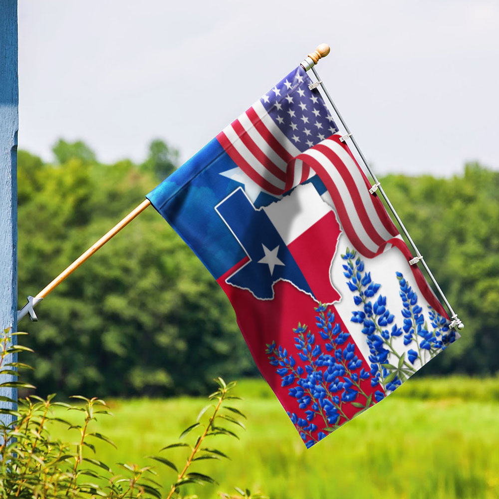 Double-Sided Texas Bluebonnet Canvas Flag