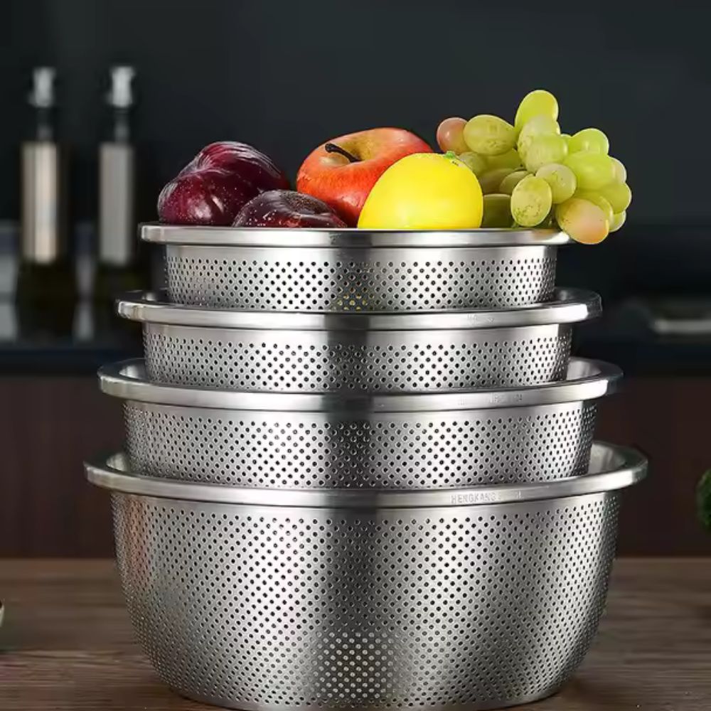 Stainless Steel Colander and Mixing Bowl Set