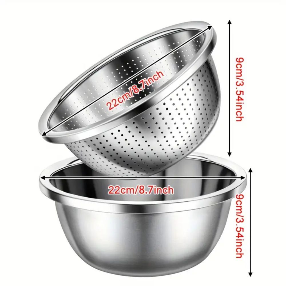 Stainless Steel Colander and Mixing Bowl Set