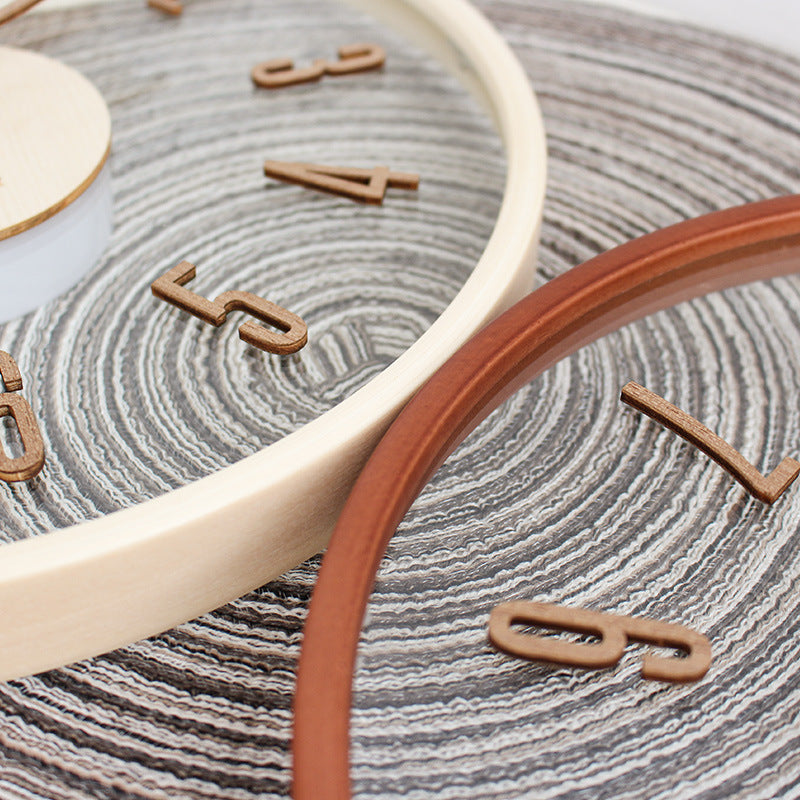 Silent Modern Wall Clock in Natural Wood and Acrylic