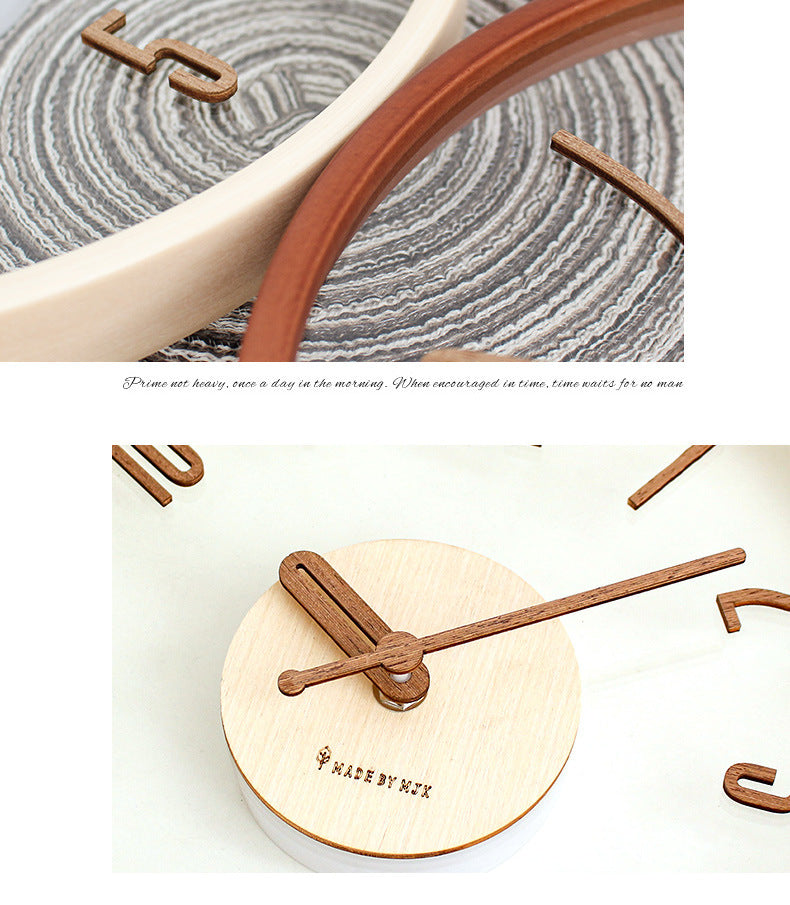 Silent Modern Wall Clock in Natural Wood and Acrylic