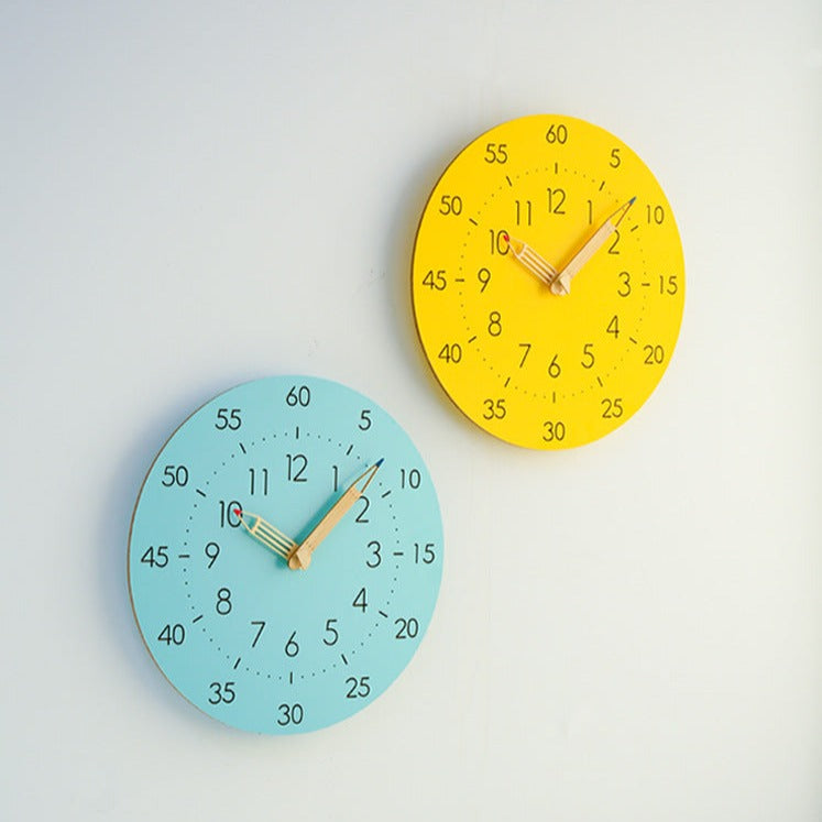 Silent Learning Wall Clock for Kids - 30 cm Eco-Friendly Design