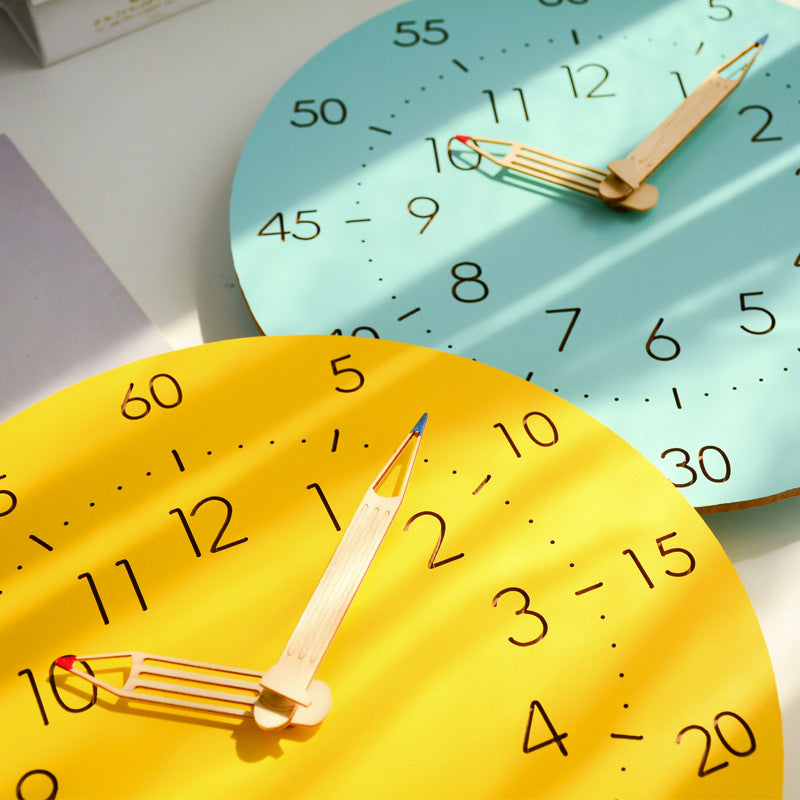 Silent Learning Wall Clock for Kids - 30 cm Eco-Friendly Design