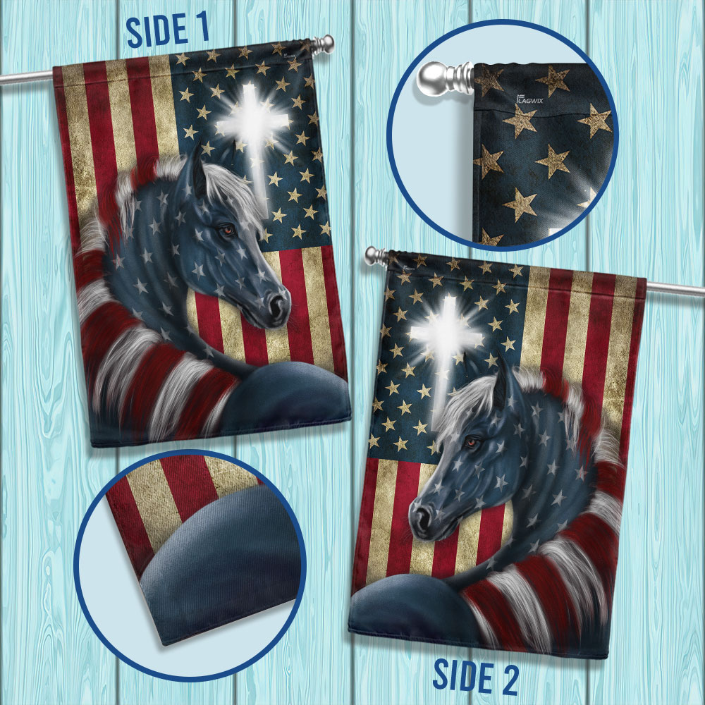 Double-Sided Canvas American Flag Garden and House Flag