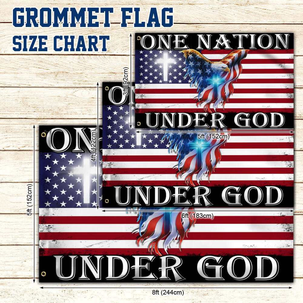 One Nation Under God Grommet Flag - Patriotic Christian Canvas Flag