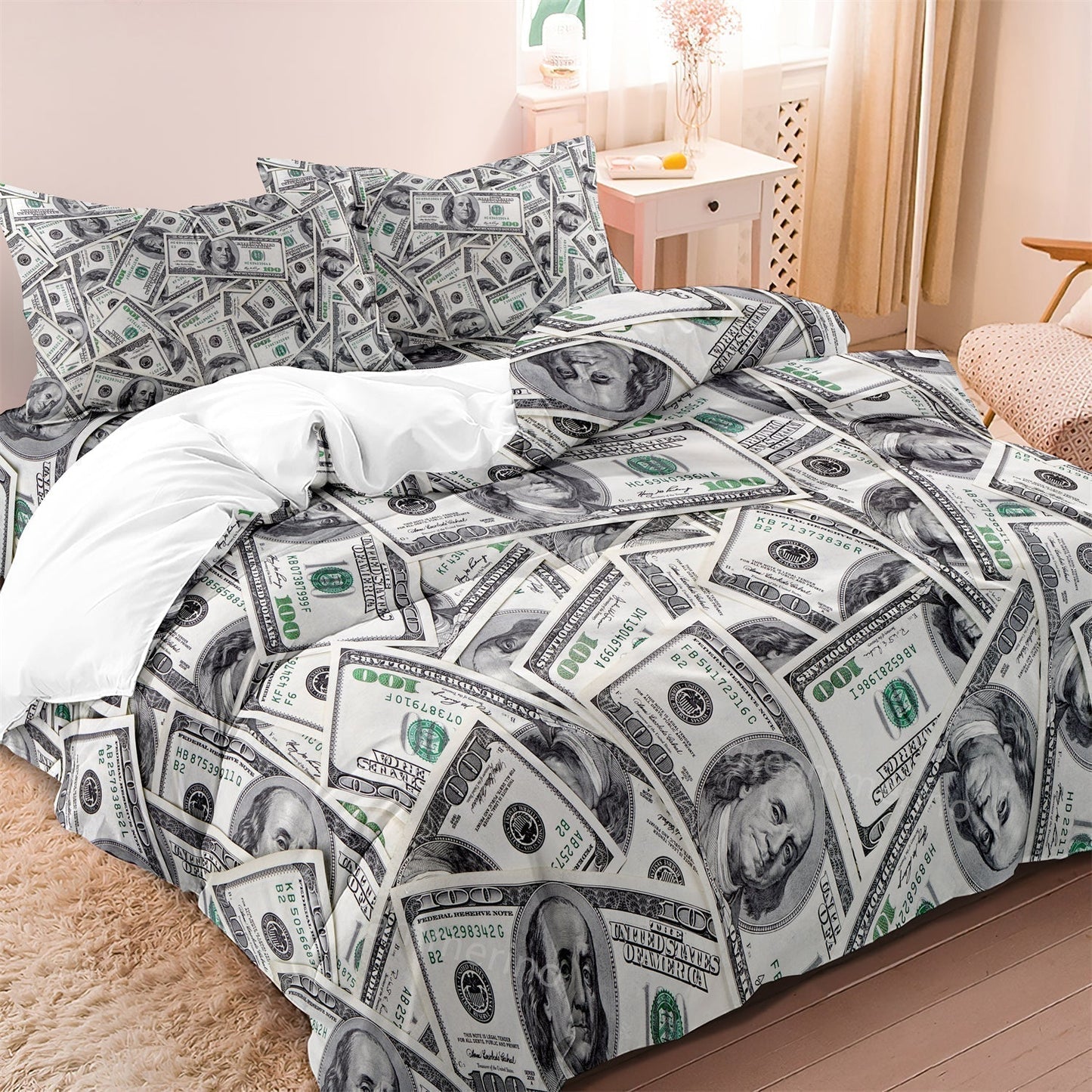 Gold Dollar Kids Bedding Set - Soft Cotton Blend Duvet Cover and Pillowcases