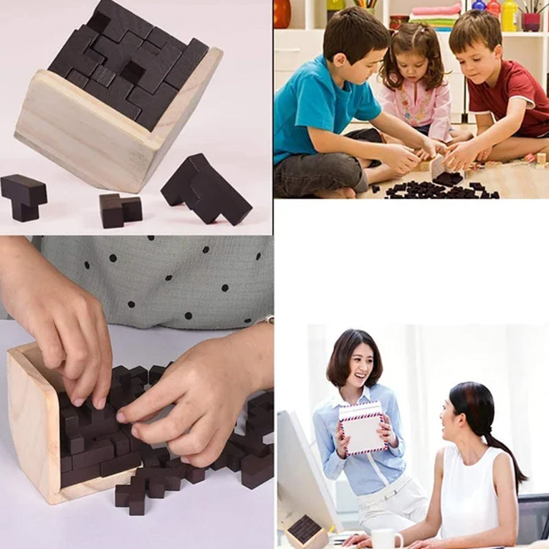 Wooden T-Shaped Puzzle Brain Teaser Toy