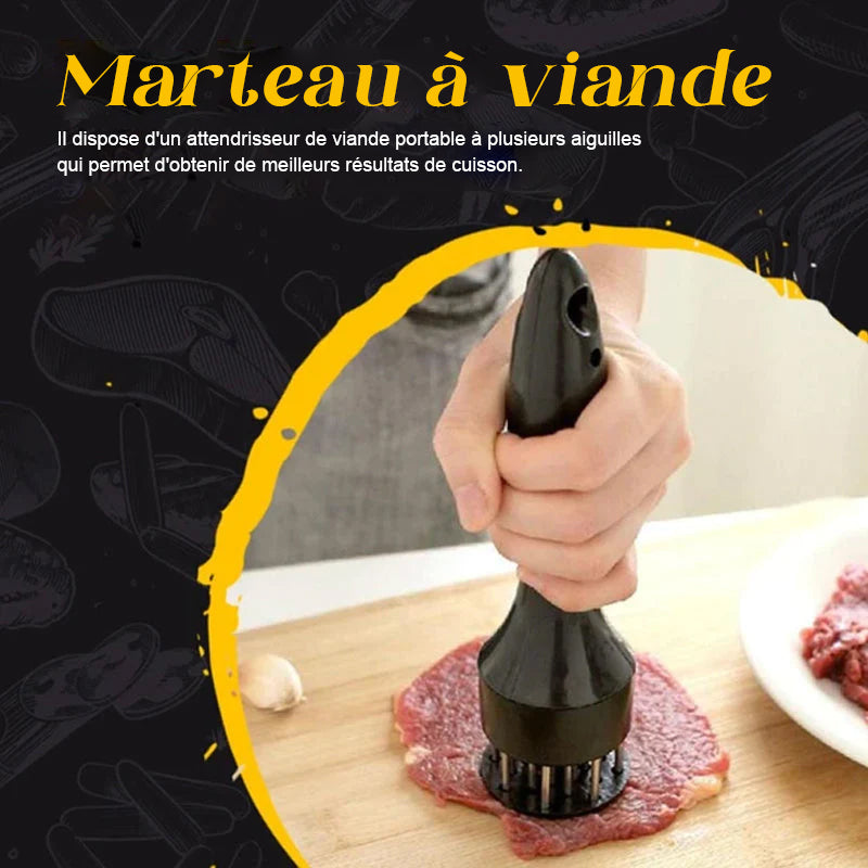 Quick Pin Press Meat Tenderizer with Stainless Steel Blades