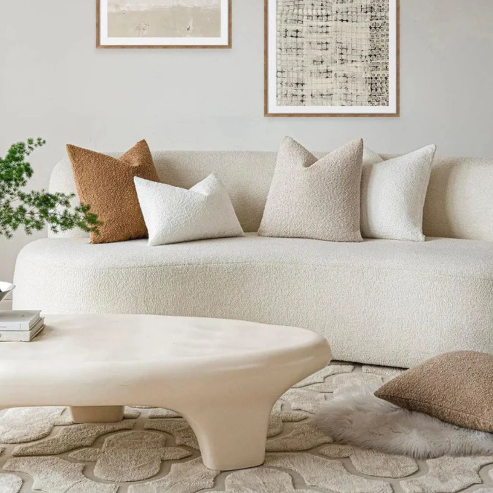 Boucle Cushion Cover with Mid-Century Texture