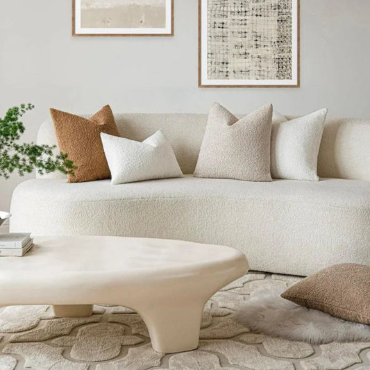 Boucle Cushion Cover with Mid-Century Texture