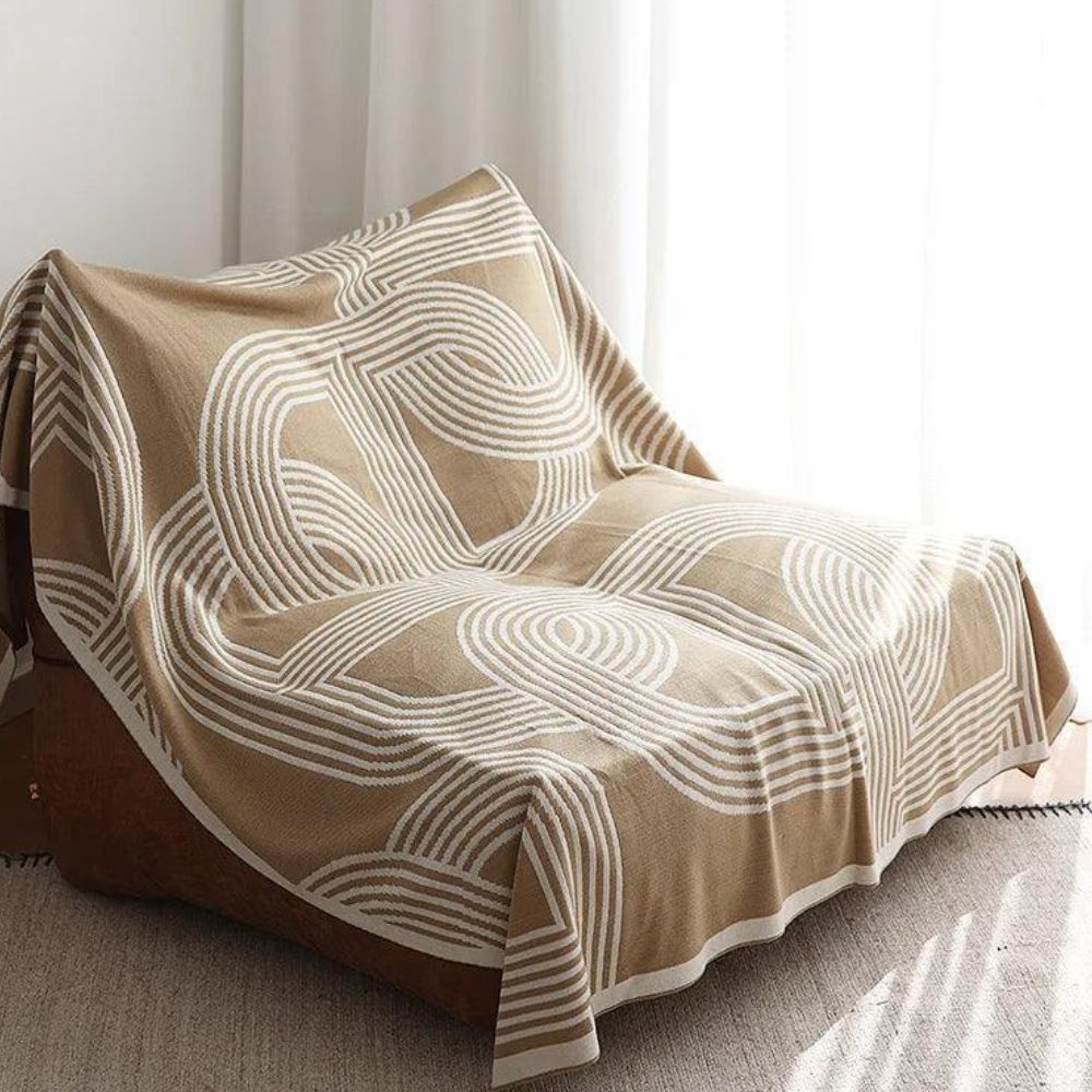Reversible Geometric Knit Blanket in Ultra-Soft Fabric