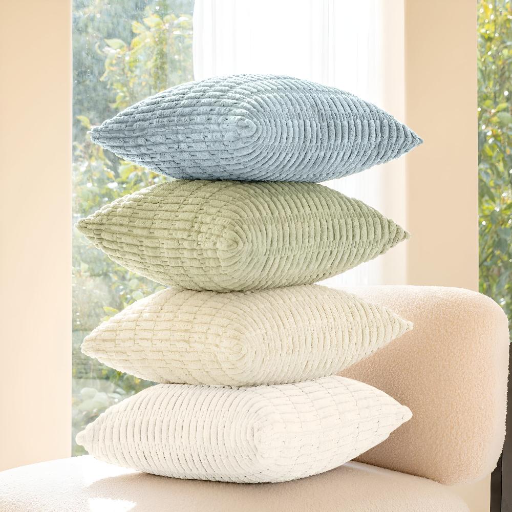 Plush Ridged Polyester Cushion Covers