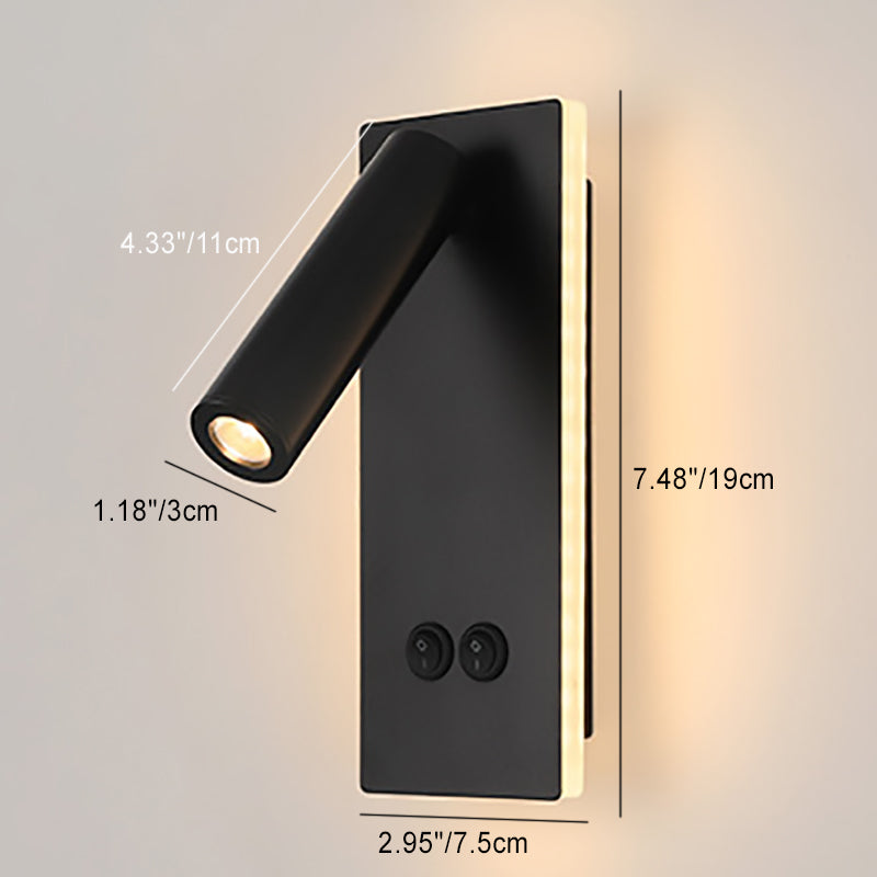 Modern Minimalist Rectangular Round Iron Aluminum LED Wall Lamp