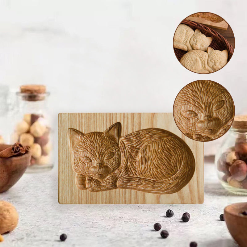 Wooden Cookie Cutter for Gingerbread and Pastries - Non-Stick Beech Wood Design