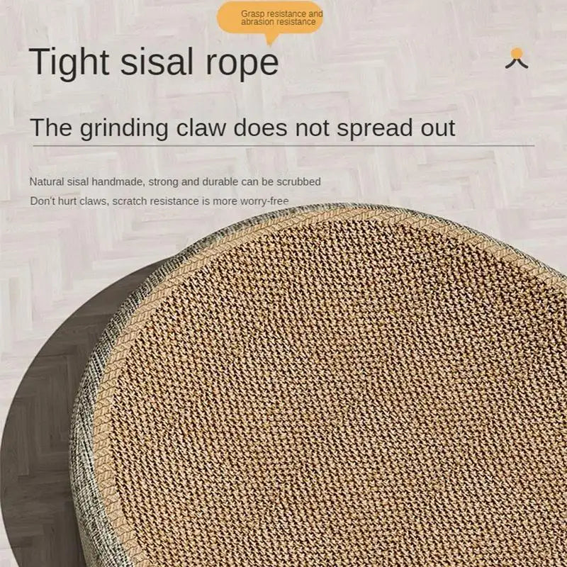 Sisal Oval Cat Scratcher Bed with Anti-Slip Base