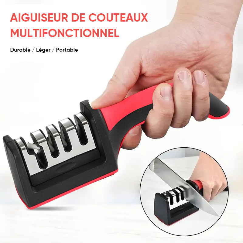 Four-Stage Knife Sharpener with Non-Slip Base