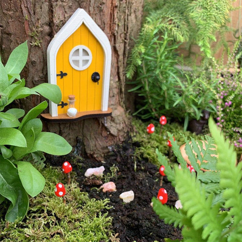 Miniature Wooden Fairy Door for Imaginative Decor