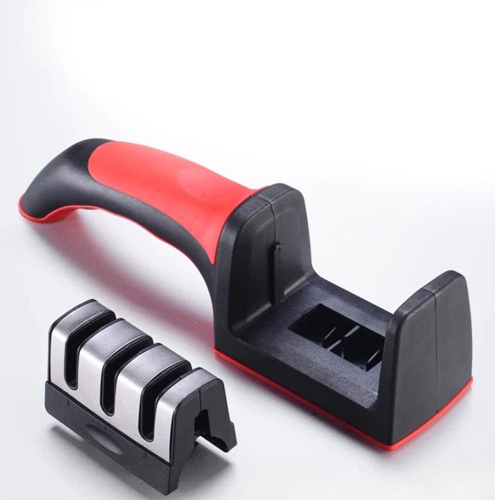 Ergonomic Comfort Grip Knife Sharpener with Tungsten Steel and Ceramic Slots
