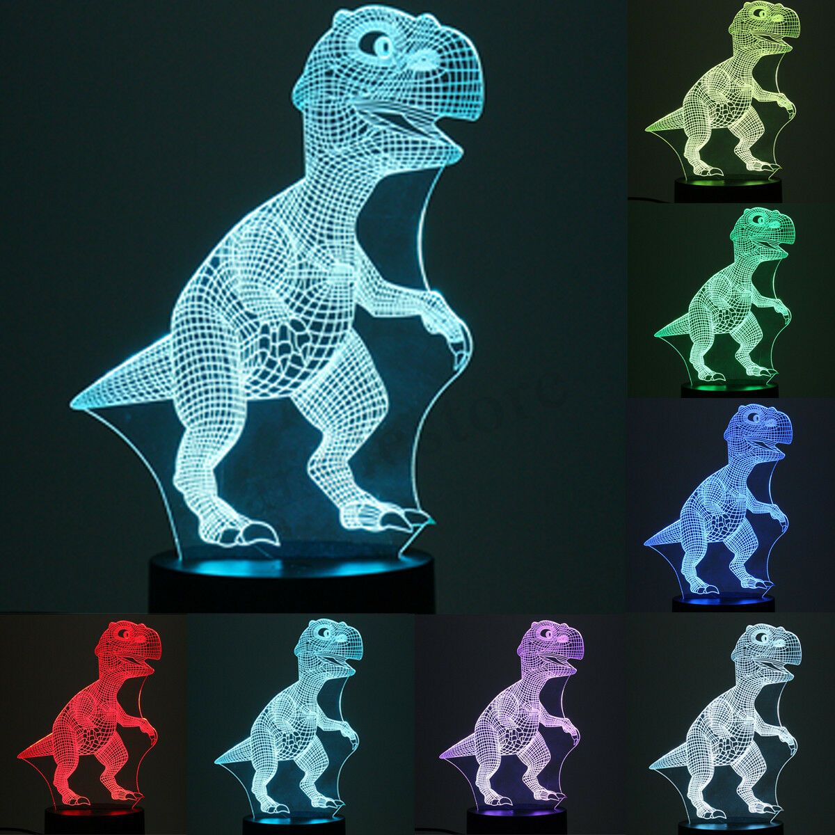 3D Color-Changing T-Rex Dinosaur Night Light