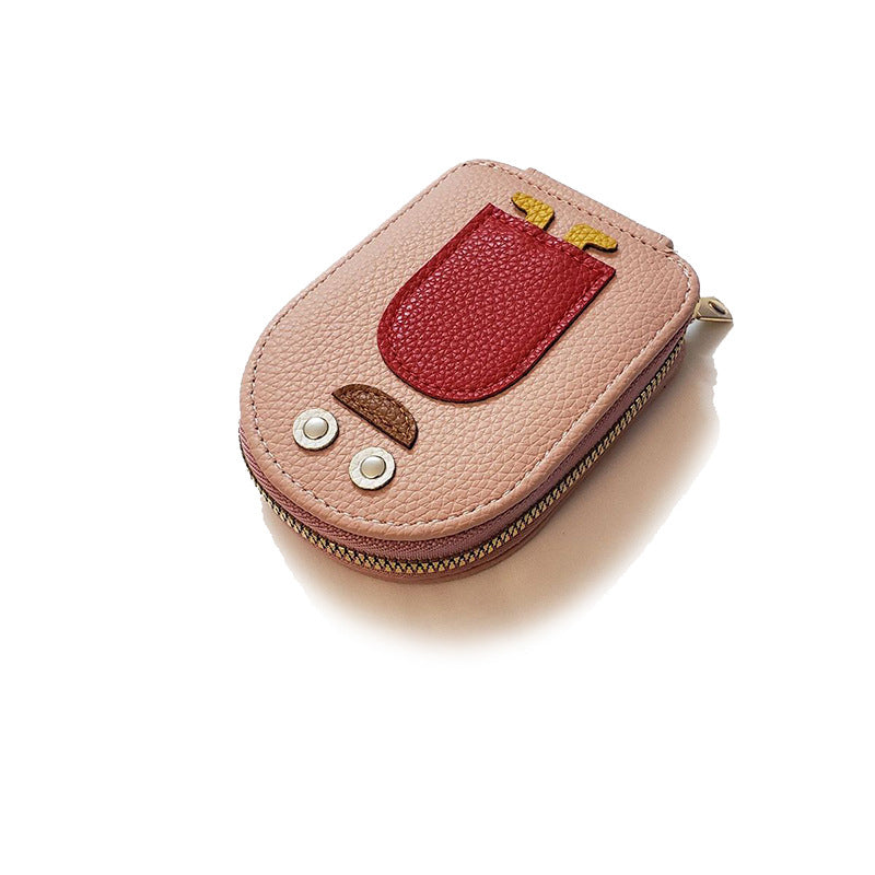 PU Leather Zipper Accordion Wallet for Credit Cards with Cute Penguin Design