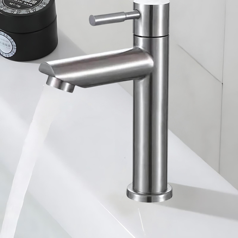 Brushed Gold and Black Single Handle Bathroom Faucet