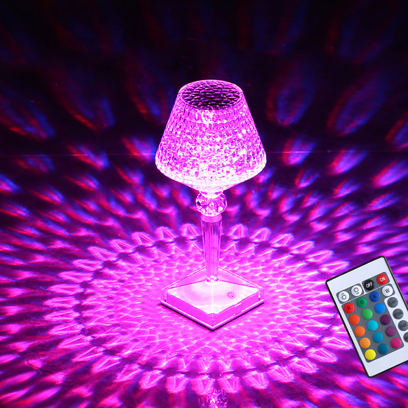 Rechargeable Crystal Table Lamp with Touch Dimming
