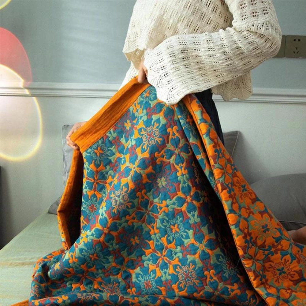 Citrus Sunrise Organic Cotton Blanket