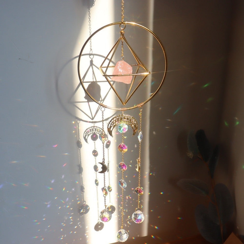 Crystal Beauty Wind Chime with K9 Crystals and Natural Stones