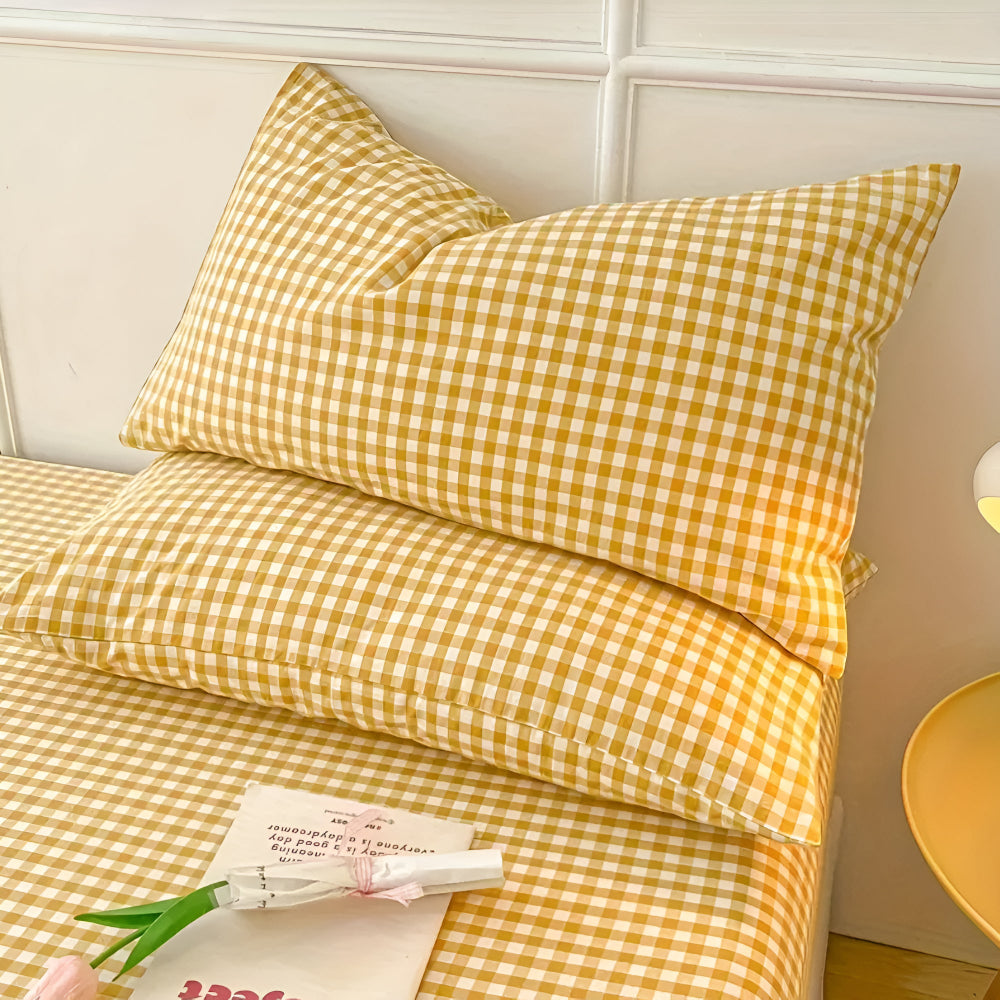 Soft Plaid Microfiber Pillowcases with Envelope Closure