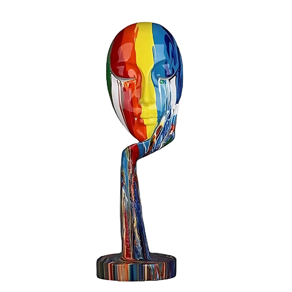 Colorful Female Thinker Art Sculpture - Handcrafted Resin Decor