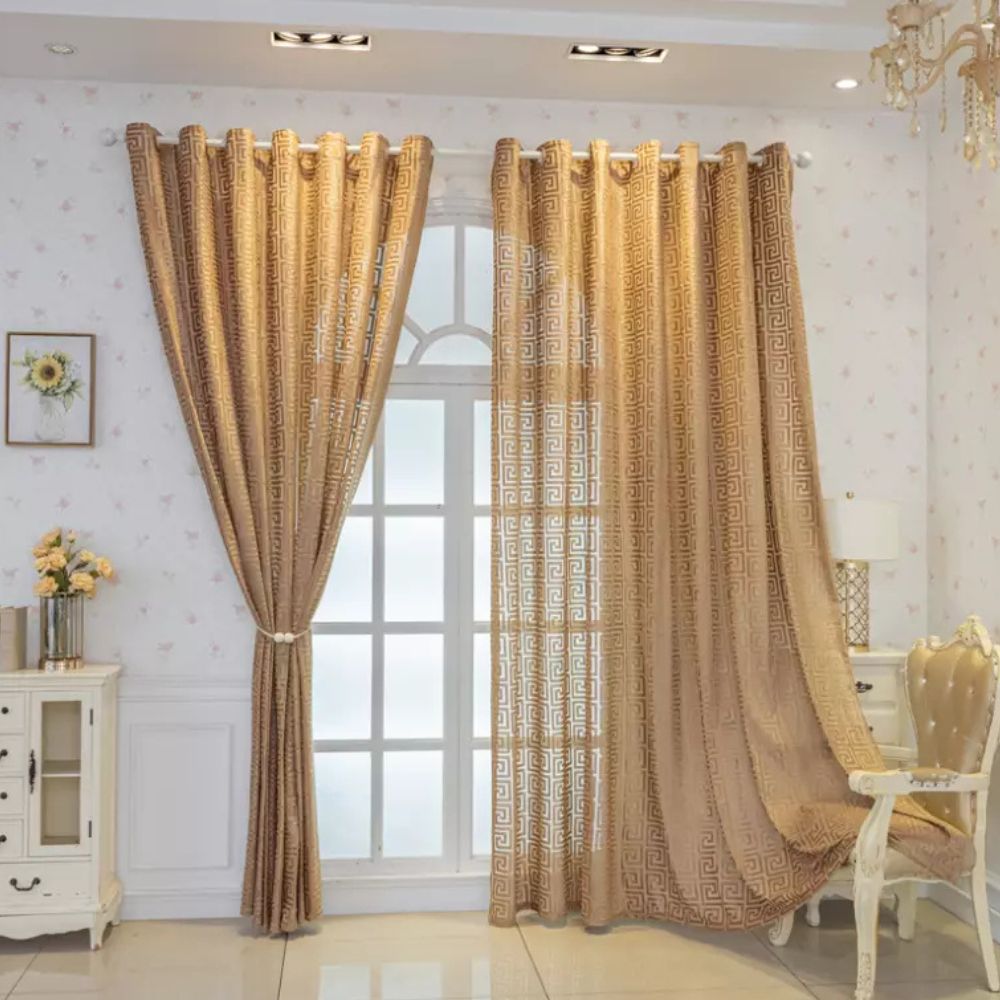 Embroidered Velvet Maze Curtain