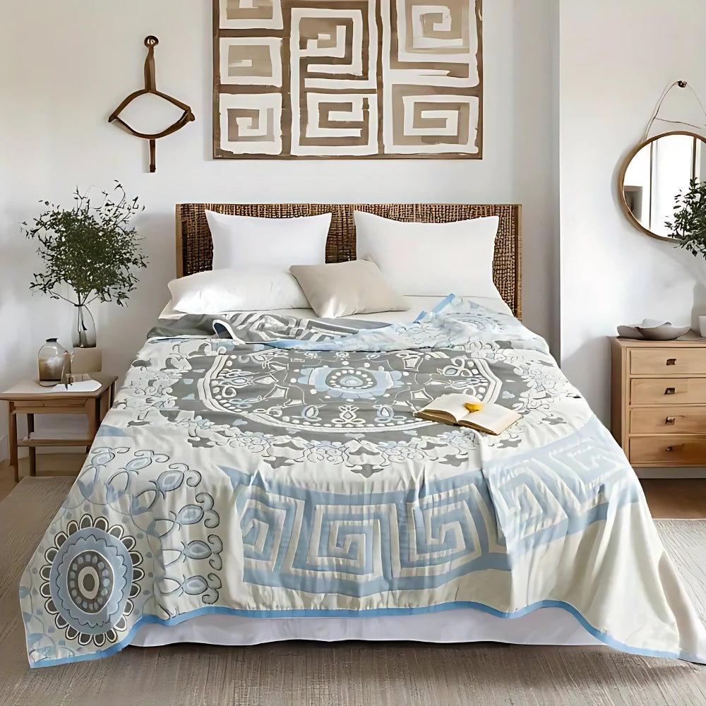 Geometric Cotton Throw Blanket for All Seasons
