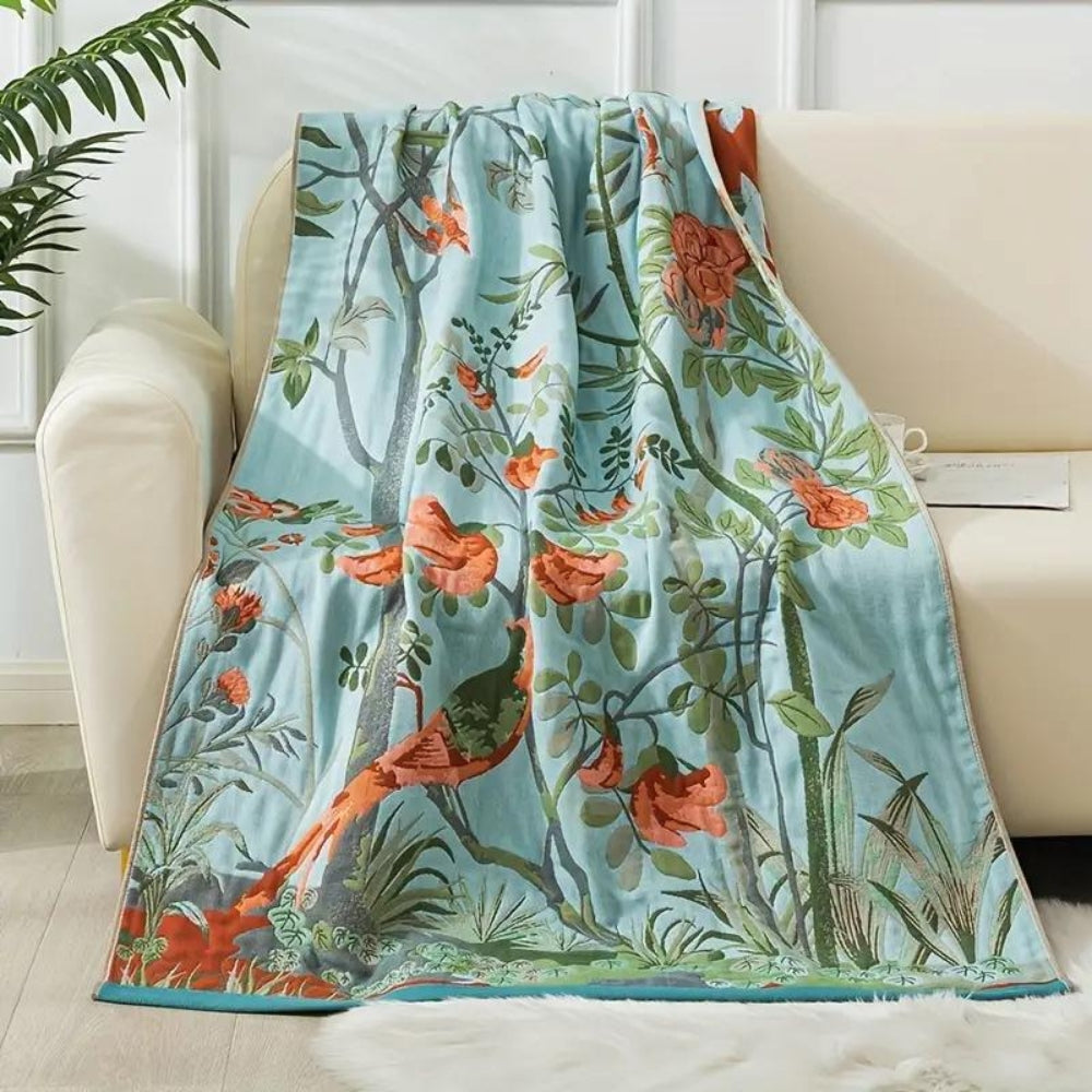 Floral Pattern 100% Cotton Bath Towel