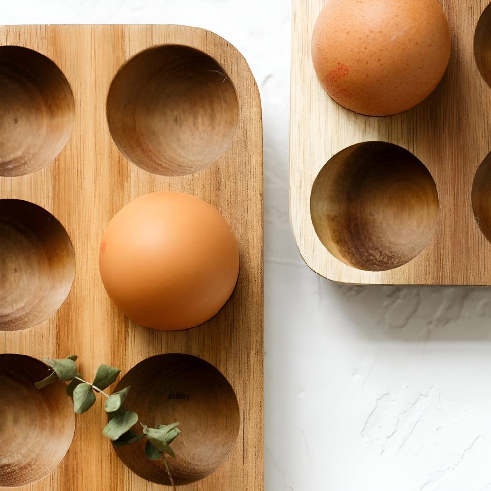 Sustainable Wooden Egg Tray for 12 Eggs
