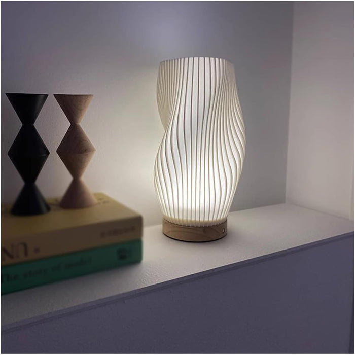 Dimmable Pleated Table Lamp with USB Power and Adjustable Warm & Natural White Light